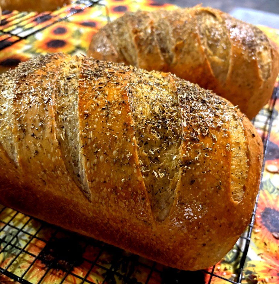 Herb sourdough loaves